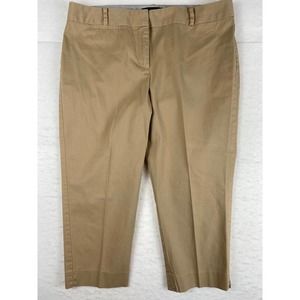 Talbots Petites Pants Womens 12P Signature Cut Khaki Cropped Pockets Stretch